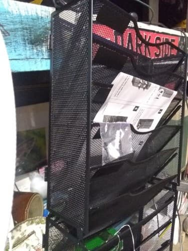 5 Tier Hanging Wall File Organizer Mesh Mail Paper Organization Hanging File ... - Thumbnail 3