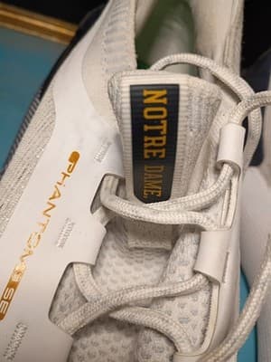 Under Armour HOVR Phantom 3 SE Notre Dame Team Issued #35 White Navy Size 15 - Thumbnail 4