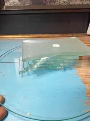 Rare PartyLite One-Piece Stairway Glass Centerpiece - Solid Fused 12" Tray P7326 - Thumbnail 6