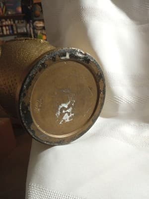 Ceramic Gold Colored Large Vase 10" Tall X 5" Wide - Thumbnail 5