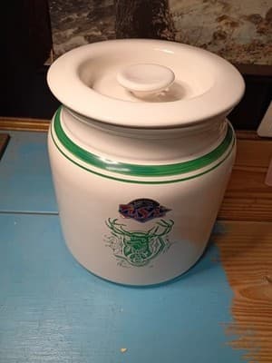 Vintage Clay Design Ceramic Canister - Green Elk Buck - Made in USA - Lodge... - Thumbnail 3