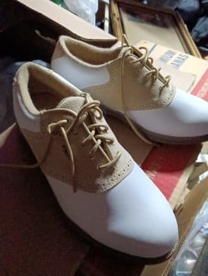Etonic Lites Women's Golf Shoes Size 6.5 White Tan Saddle - Image 1