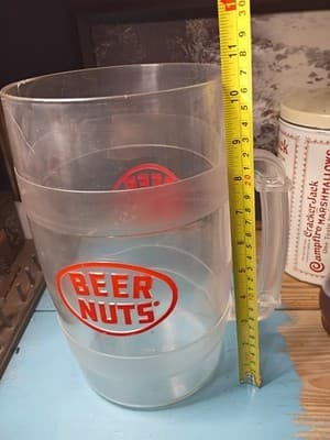 Vintage Beer Nuts Plastic Advertising Pitcher – Large 11" Tall Barware - Thumbnail 9