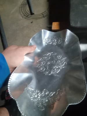 Aluminum Serving Platter Vintage - Thumbnail 2