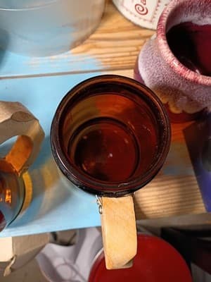 Vintage Siesta Ware Grain Belt Beer Amber Glass Mugs Wooden Handle Set of 3 - Thumbnail 8