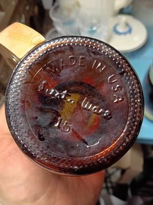 Vintage Siesta Ware Grain Belt Beer Amber Glass Mugs Wooden Handle Set of 3 - Thumbnail 11