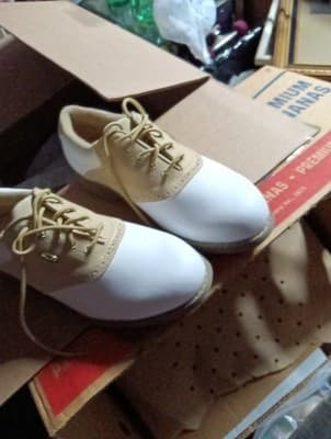 Etonic Lites Women's Golf Shoes Size 6.5 White Tan Saddle - Thumbnail 5