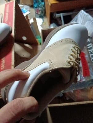 Etonic Lites Women's Golf Shoes Size 6.5 White Tan Saddle - Thumbnail 3