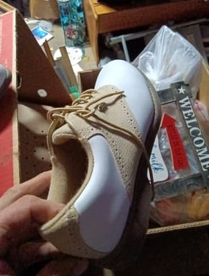 Etonic Lites Women's Golf Shoes Size 6.5 White Tan Saddle - Thumbnail 2