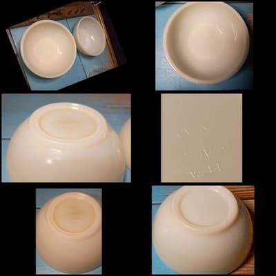 Vintage Fire-King Ivory Milk Glass Mixing Nesting Bowls - Set of 2 - No Chips - Image 1