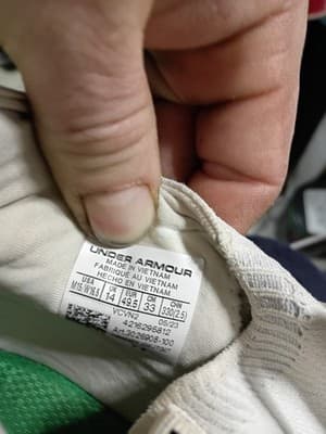 Under Armour HOVR Phantom 3 SE Notre Dame Team Issued #73 White Navy Size 15 - Thumbnail 6