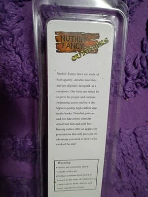 Lot of 3 Nuthin' Fancy Outdoors Minnow Lures - Jerkbait / Stickbait - Rainbow... - Thumbnail 5