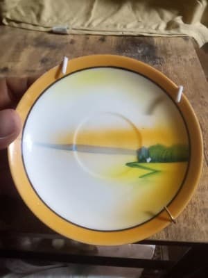 Lot Of 2 Outdoor Scene Vintage Saucers - Thumbnail 4