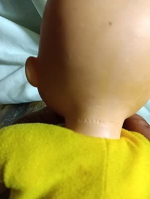 Vimtage 1970s Baby Beans Doll Mattel Yellow Pajamas 12" Pellet Filled No Bonnet - Thumbnail 2