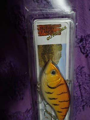 Lot of 3 Nuthin' Fancy Outdoors Fishing Lures - Crankbaits - Chartreuse & Gold - Thumbnail 2