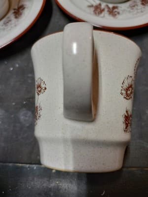 Vintage Noritake Desert Flowers Stoneware 8341 Set of 8 Cups & 8 Saucers Japan - Thumbnail 3