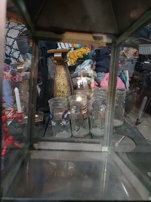 Square Stainless Steel Lantern Patio Tabletop Decor - Thumbnail 5