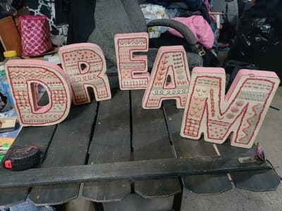 Large Set Of 5 Wooden Letters That Spell "DREAM". /Wall Hanging /Shelf... - Image 1