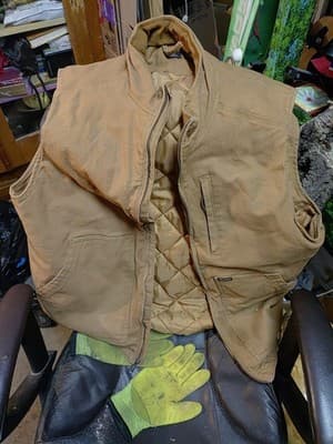 BRAHMA Canvas Work Vest With Quilted Interior Brown Zip-up Size XL (46-48) - Image 1