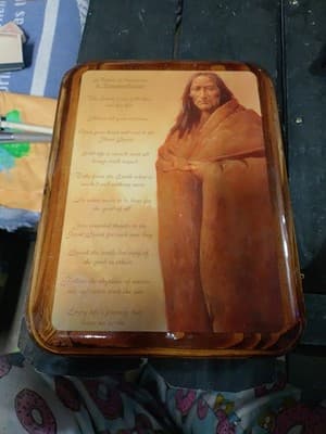 11.5" X 8.5" Wooden Plaque "Native American 10 Commandments" - Image 1