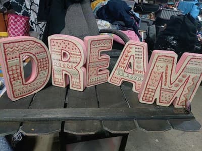 Large Set Of 5 Wooden Letters That Spell "DREAM". /Wall Hanging /Shelf... - Thumbnail 2