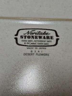 Vintage Noritake Stoneware DESERT FLOWERS 8341 Oval Serving Platter 14” Japan - Thumbnail 6