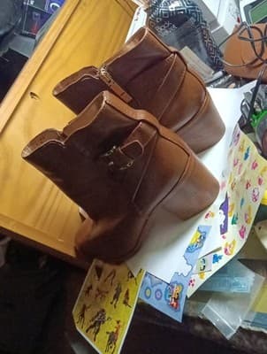 Louise Et Cie Womens Brown Leather Zalia Ankle Boots Size 5.5 M - Thumbnail 2