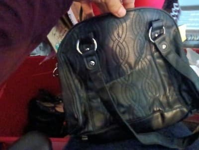 BELLA RUSSO Black Faux Leather Quilted Shoulder Bag New Condition 3 Compartment - Thumbnail 3