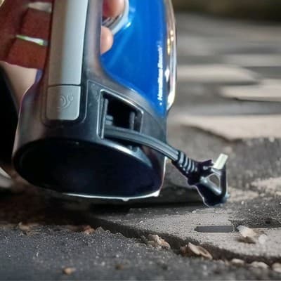 1500 Watt Blue Self Cleaning Steam Iron, with Retractable Cord and Stainless Ste - Thumbnail 6