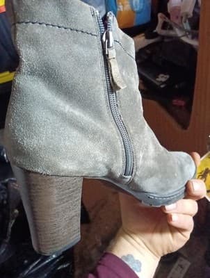 BIALA Kelsey Gray Suede Leather Zip Up Ankle Boots Size 42= 11 - Thumbnail 3