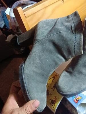 BIALA Kelsey Gray Suede Leather Zip Up Ankle Boots Size 42= 11 - Thumbnail 7