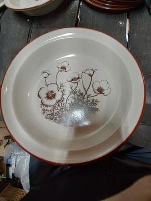 Vintage Noritake Desert Flowers Round Vegetable Serving Bowl 8341 Mexican Poppy - Thumbnail 3