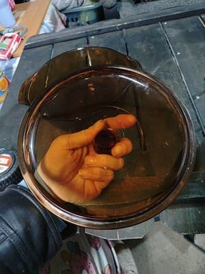 Anchor Hocking Fire King #437 1-2 Quart Amber Casserole Baking Dish with Lid - Thumbnail 2