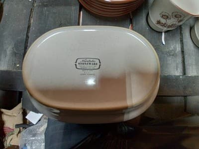 Vtg Noritake Desert Flowers 8341 Stoneware 9 3/4" Oval Vegetable Bowl Cactus - Thumbnail 3