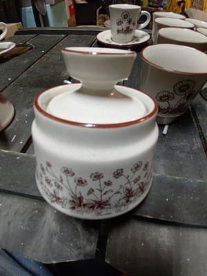 Vintage NORITAKE DESERT FLOWERS Creamer & Sugar Bowl With Lid - Thumbnail 10