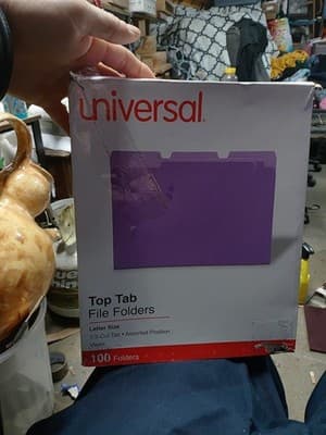 Universal Top Tab File Folders Letter Size/ Purple /1/3-cut Tab - Image 1