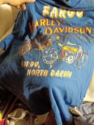 Vtg 1980s 80s Harley Davidson T-Shirt Men XL Blue Cotton HD Logo Eagle Biker USA - Thumbnail 3