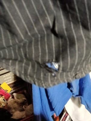 Harley Davidson Mens Embroidered Mechanic Shirt Black Grey Striped Button Up XL. - Thumbnail 4