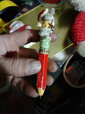 Lot Of 5 Holiday Decorations, Wooden Wall Sign, Ceramic Bear, Candy Dish,... - Thumbnail 8