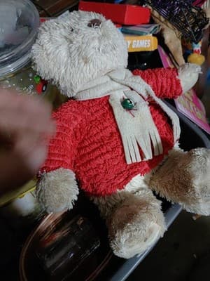 Lot Of 5 Holiday Decorations, Wooden Wall Sign, Ceramic Bear, Candy Dish,... - Thumbnail 12