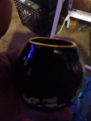 Small Vintage Oval Bud Vase 24k Gold Edged Hummingbirds And Flowers Design - Thumbnail 2