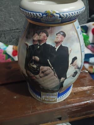 Norman Rockwell Miller Beer Stein - "Bottom of the Sixth" 1st in Series... - Thumbnail 2