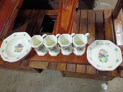 8pc AVON Sweet Country Harvest Replacement Set - 4 Mugs, 2 Bowls, 2 Plates - Image 1