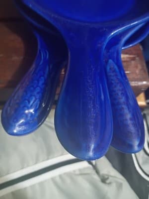 Set of 3 Vintage Syracuse China Cobalt Blue Fish Tail Seafood Skillet Dishes - Thumbnail 9