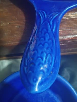 Set of 3 Vintage Syracuse China Cobalt Blue Fish Tail Seafood Skillet Dishes - Thumbnail 3
