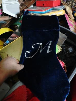 Blue Velvet M Stocking - Thumbnail 2