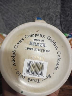 Vintage 1989 Coors Holiday Beer Stein - 2nd in Series - 1910 Delivery Van -... - Thumbnail 8