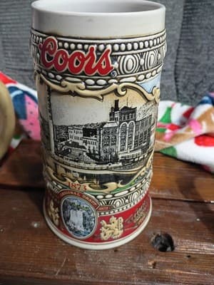 Vintage 1988 Coors Holiday Beer Stein - 1st in Series - 1873 Brewery Site -... - Thumbnail 2
