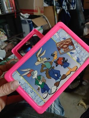 Vintage 90s Looney Tunes Blues Pencil Box Case Lunchbox Wile E Coyote Bugs Daffy - Image 1
