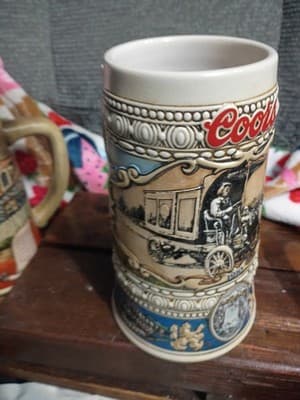 Vintage 1989 Coors Holiday Beer Stein - 2nd in Series - 1910 Delivery Van -... - Thumbnail 6